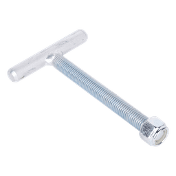 Ancla para base triangular / Varilla roscada 3/4' / ASTM-36 Cal. 16 / Galvanizado electrolítico / 18 cm varilla / 12 cm travesaño
