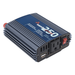 Inversor de Corriente CD-CA / 250 W / Entrada 12 Vcc / Salida 115 Vca 60 Hz / Onda Sinusoidal Modificada / 0.82 ft Cable Encendedor