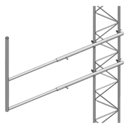 Brazo tipo "F" para tramos STZ-30, galvanizado por electrólisis.