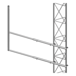 Brazo tipo "F" para tramos STZ-30, galvanizado por electrólisis.