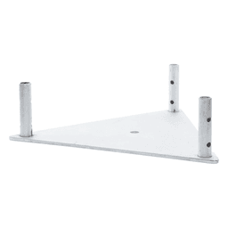 Base Triangular para Torre / Placa Acero 1/4' / Niple 3/4' Galvanizado / Peso 6 kg / Compatible STZ45