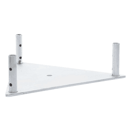 Base Triangular para Torre / Placa Acero 1/4' / Niple 3/4' Galvanizado / Peso 6 kg / Compatible STZ45