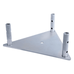 Base Triangular para Torre / Acero 1/4' / Niple 3/4' Galvanizado / Inmersión en Caliente / 6.4 kg / Compatible STZ45G