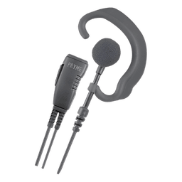 Micrófono de Solapa / PTT Integrado / Audífono Tipo Gancho / Cable 2.5' Enrollado / Compatible Kenwood Serie G