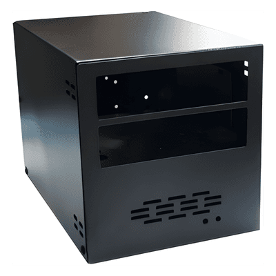 Gabinete para instalación de dos radios móviles Kenwood.
