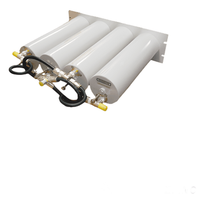 Duplexer Compacto Pasa-Banda / Rechazo de Banda, 148-174 MHz, 4 Cavidades (4"Dia.) 3 MHz, 1.0 dB, 350 Watt, N Hembras.