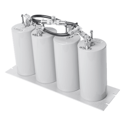 Duplexer Pasa Banda-Rechazo de Banda, 400-470 MHz, 4 Cavidades (4"Dia.) 5 MHz, 250 Watt, N Hembra