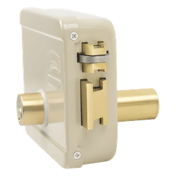 Cerradura Eléctrica / Doble Cerrojo / 12 VCC/VCA / Activación por Pulso 2 s / Exterior Derecha / 129 x 103 x 38 mm