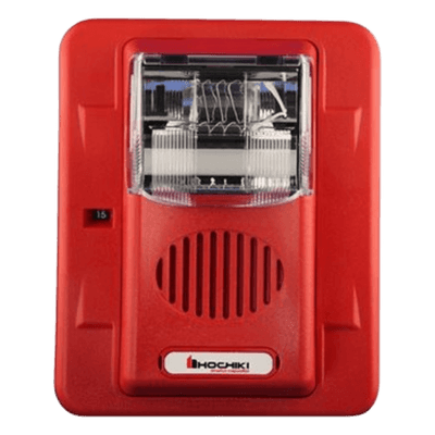 Sirena Estrobo, 24 Vcd, Multi-Candela 15 hasta 110 cd, Montaje En Pared, Color Rojo, Serie HEC3 (0500-06020), Hochiki 