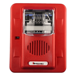 Sirena Estrobo, 24 Vcd, Multi-Candela 15 hasta 110 cd, Montaje En Pared, Color Rojo, Serie HEC3 (0500-06020), Hochiki 