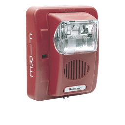 Sirena Estrobo, 24 Vcd, Multi-Candela 15 hasta 110 cd, Montaje En Pared, Color Rojo, Serie HEC3 (0500-06020), Hochiki 