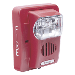 Sirena Estrobo / 12 Vcd / Multi-Candela 15-75 cd / Montaje en Pared / 4.17 x 3.77 x 2.08 pulgadas / Rojo