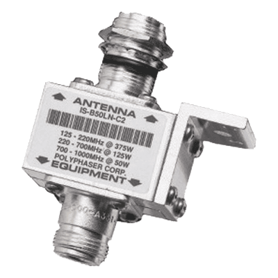 Protector Coaxial RF / 125-1000 MHz / 50 Ω / Conectores N Hembra / Bloqueo DC / 40 kA