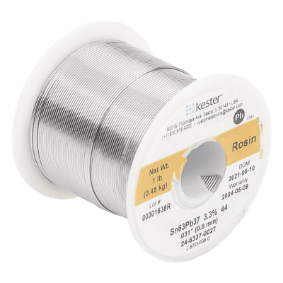 Rollo de Soldadura / 63% Sn 37% Pb / 0.031" (0.80 mm) / 454 g / Flujo 44% / No Requiere Limpieza