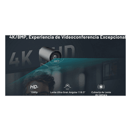 Sistema Videoconferencia / 4K UHD 8MP / Micrófono 8 Filas / Altavoz 3W / USB-C BYOD / Transmisión Inalámbrica 4K / Salas 32 m² (344 ft²)