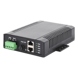 Controlador Solar POE, Entrada 12 Vcc Hasta un Panel Solar de 125 Watts, Salida PoE Pasivo en 24 Vcc Hasta 20 Watts Máximo.