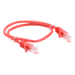 Cable de Parcheo UTP Cat5e / 0.5 m (1.64 ft) / 110 Mbps / RJ45 Dorado / Rojo