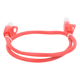 Cable de Parcheo UTP Cat5e / 0.5 m (1.64 ft) / 110 Mbps / RJ45 Dorado / Rojo