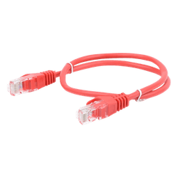 Cable de Parcheo UTP Cat5e / 0.5 m (1.64 ft) / 110 Mbps / RJ45 Dorado / Rojo