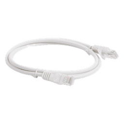 Cable de Parcheo UTP Cat5e / 1 Metro (3.28 Pies) / Blanco / RJ45 / 100 Ohms