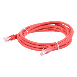 Cable de Parcheo UTP / Cat6 / 2 m (6.56 ft) / Rojo / 1 Gbps+ / IEEE 802.3