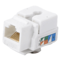 Módulo Jack Keystone Cat5e con Terminación 110 (Punchdown) para Faceplate - Color Blanco