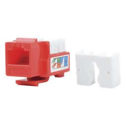 Módulo Jack Keystone Cat5e con Terminación 110 (Punchdown) para Faceplate - Color Rojo