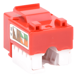 Módulo Jack Keystone Cat5e con Terminación 110 (Punchdown) para Faceplate - Color Rojo