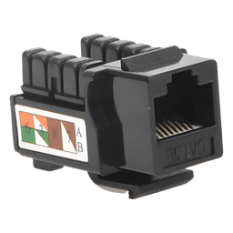 Módulo Jack Keystone Cat5e con Terminación 110 (Punchdown) para Faceplate - Color Negro