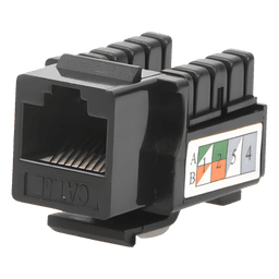 Módulo Jack Keystone Cat5e con Terminación 110 (Punchdown) para Faceplate - Color Negro