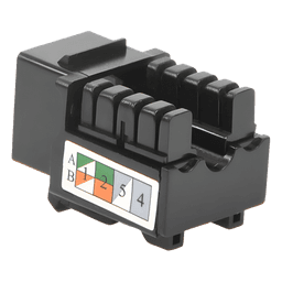 Módulo Jack Keystone Cat5e con Terminación 110 (Punchdown) para Faceplate - Color Negro