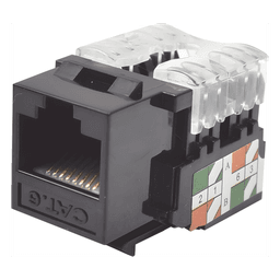 Módulo Jack Keystone Cat6 con Terminación 110 (Punchdown) para Faceplate - Color Negro