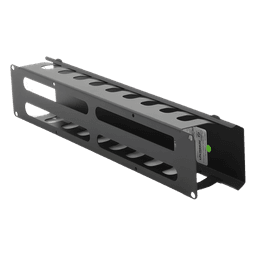Organizador de Cables Horizontal / 2U para Rack 19" / Capacidad 125 Cables Cat5 / Cubierta Metálica / Acero con Pintura Electrostática