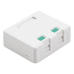 Caja de Pared / 2 Puertos Keystone / UL 94V-0 / Montaje Superficial Vertical / Incluye Kit de Herramientas