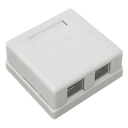 Caja de Pared / 2 Puertos RJ45 / Cat5e STP / T568A-B / UL 94V-0