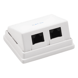 Caja de Pared Angulada Incluye 2 Jacks UTP Cat5e Keystone