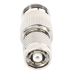 Adaptador RF en Línea / TNC Macho Inverso a N Hembra / Cuerpo Bronce Niquelado / Contacto Oro / Aislante Teflón