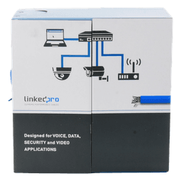 Bobina de Cable Cat6 / 305 m (1000 pies) / CCA 23 AWG / 250 MHz / PVC Azul / Interior