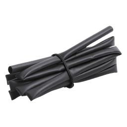 Tubo Termoencogible / Relación 2:1 / Poliolefina / 1/8" (3.18 mm) / Longitud 1.2 m (3.9 ft) / Negro