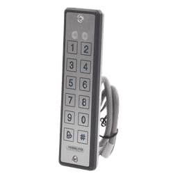 Lector de proximidad con teclado / IP65 / 125 kHz EM-HID / Wiegand 26 / 9 mm grosor / -30°C a 65°C / 5-16 VDC