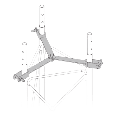 Brida para sujeción de retenida compatible con tramos STZ90G, Galvanizado por Inmersión en Caliente.
