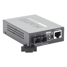 Convertidor de Medios / 1000 Mbps / Fibra Óptica Mono-Modo / 20 km (12.4 mi) / Conector SC / RJ45 Auto-MDI/MDI-X