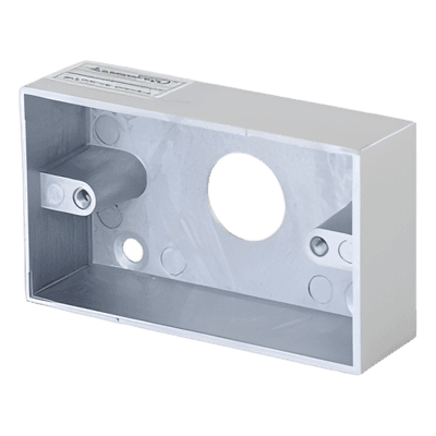 Caja de Montaje para Botón de Salida / Aleación de Zinc Cromada / Superficie / 85 x 50 x 25 mm