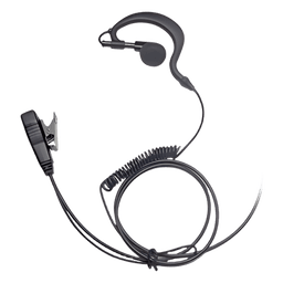Micrófono-Audífono / Gancho Ajustable Tipo G / PTT de Solapa / Cable con Resorte / Conector 2 Pines / Compatible Motorola, Abell, Hytera
