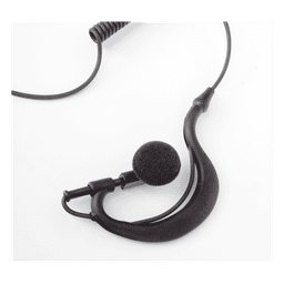 Micrófono-Audífono / Gancho Ajustable Tipo G / PTT de Solapa / Cable con Resorte / Conector 2 Pines / Compatible Motorola, Abell, Hytera