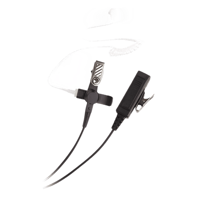 Micrófono-Audífono de Vigilancia / 2 Cables / Tubo Acústico Grado Médico / PTT Remoto / Compatible Motorola-Abell-Hytera
