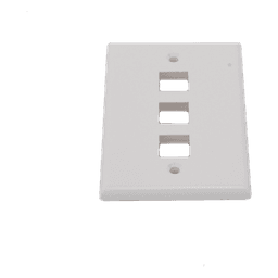 Placa de Pared de 3 Puertos, Keystone, Color Blanco