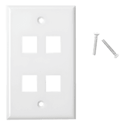 Placa de Pared de 4 Puertos, Keystone, Color Blanco
