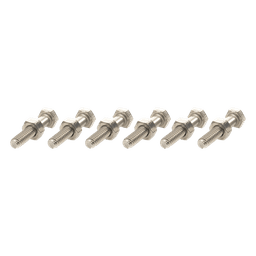 Paquete de tornillos con tuercas / Acero inoxidable 1/4 x 1 1/4 pulg / 6 piezas / Incluye arandelas reforzadas