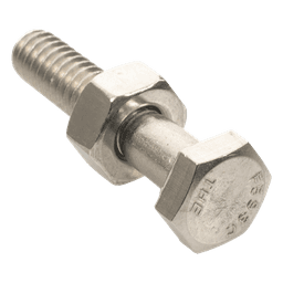 Paquete de tornillos con tuercas / Acero inoxidable 1/4 x 1 1/4 pulg / 6 piezas / Incluye arandelas reforzadas